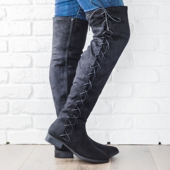 TRINIE Lace up Boots - BLACK - Picture 2 of 3